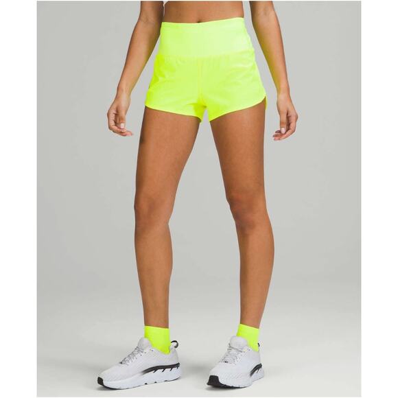 Lululemon Speed Up High-Rise Lined Short 2.5" Highlight Yellow - Picture 4 of 5